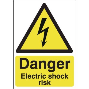 210x148mm Danger Electric Shock Risk - Rigid
