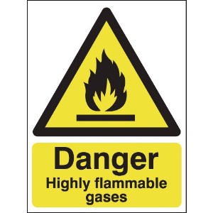 297x210mm Danger Highly Flammable Gases - Rigid