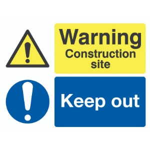 450x600mm Warning Construction Site Keep Out Road Stanchion Sign