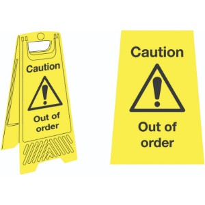 Caution Out of Order SiteForce® A-Frame Safety Temporary Floor Stand Sign - 600x300mm