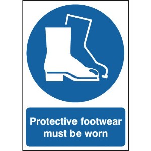 210x148mm Protective Footwear Must Be Worn - Rigid