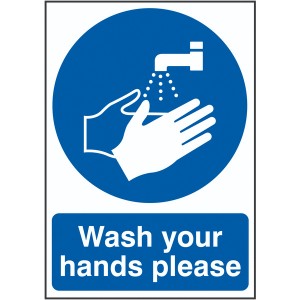 210x148mm Wash Your Hands Please - Self Adhesive