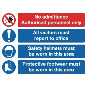 600x800mm No Admittance Authorised Site Safety Board