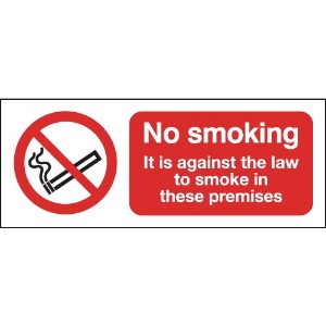 150x300mm No Smoking It Is Against The Law- Rigid