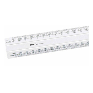 Linex Scale Rule Flat 1:5:500 300mm White 433 LXH