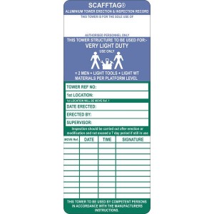 Scafftag Standard Towertag Inserts Pack of 50