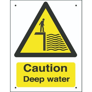 400x300mm Caution Deep water Vandal resistant sign