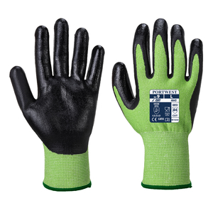 Size 9 L Axxion® Green Nitrile Foam Palm Gloves - Cut Level D