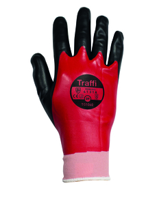 Size 9 TG1060-09 RED X-Dura Nitrile Waterproof Traffi Glove - Cut Level A