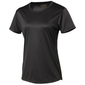 L Black Ladies Short Sleeve Cool Polyester T-Shirt - JC005