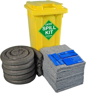 120 Litre ContainIT® Universal Mobile Spill Response Kit In Yellow Wheelie Bin