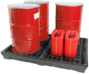 4 Drum ContainIT® Spillpallet - 122x162x16cm 250 Litres