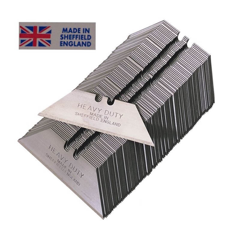 Premium Heavy Duty Retractable Knife Blades - Sheffield UK Made - (Box of 100)