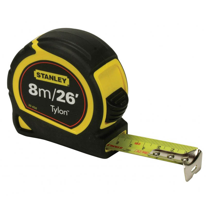 8m Stanley Tylon Bi-material Tape Measure - 130656