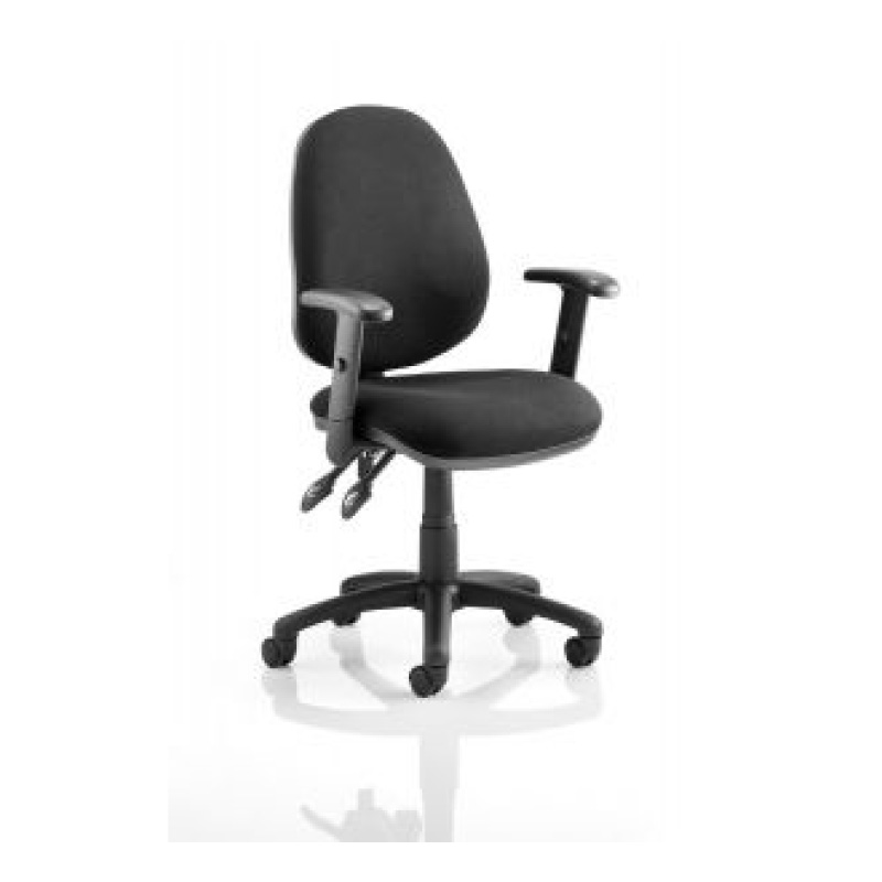 Black Swivel Operators Office Chair c/w Armrests