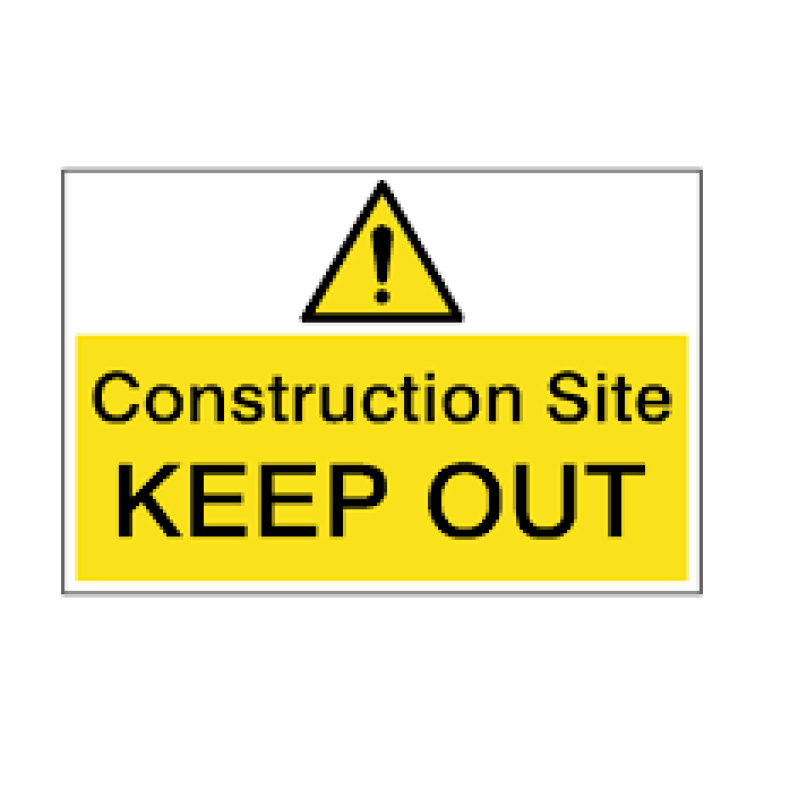 600x200mm Rigid PVC 'DANGER Construction Site, Keep Out' Sign