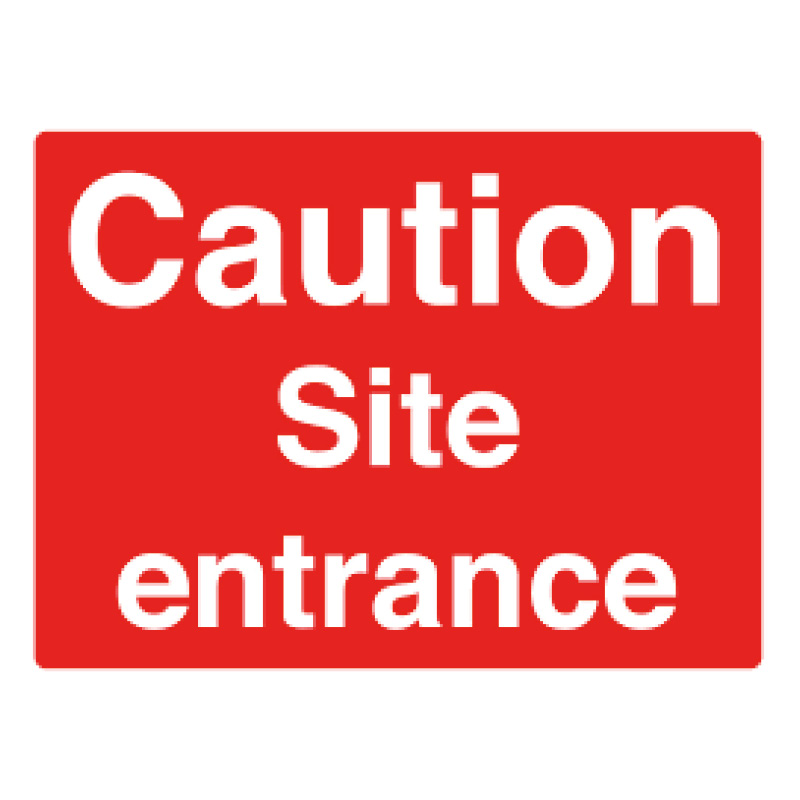 450x600mm 'Caution Site Entrance' Rigid Foamboard Sign