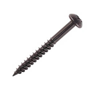 Black Japanned Round Head Pozi Twinthread Woodscrews