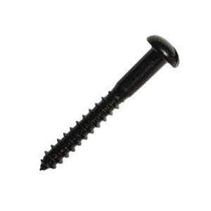 Black Japanned Round Head Slotted Twinthread Woodscrews